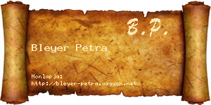 Bleyer Petra névjegykártya